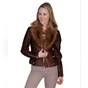 Scully Faux Fur Copper Jacket Size S (4-6)